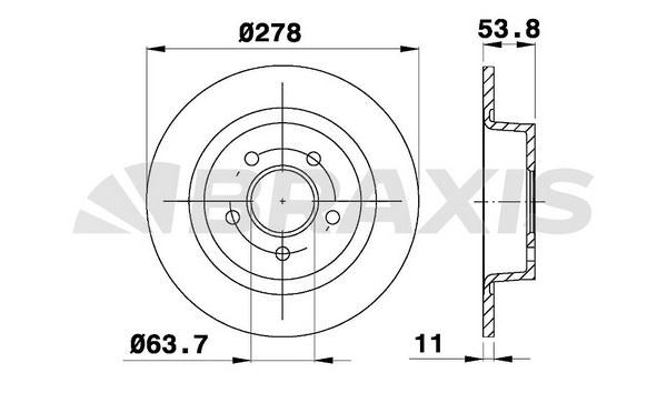 Ford Connect 02>13 Arka Fren Diski Takım (278mm) BRAXIS AE0271