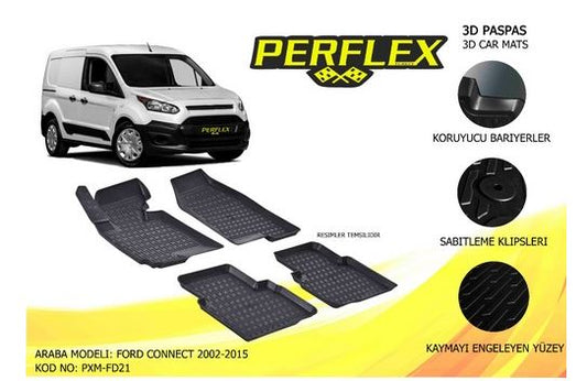 Ford CONNECT 02 İç Paspas 3 D Havuzlu Kaliteli  PERFLEX PXM-FD21