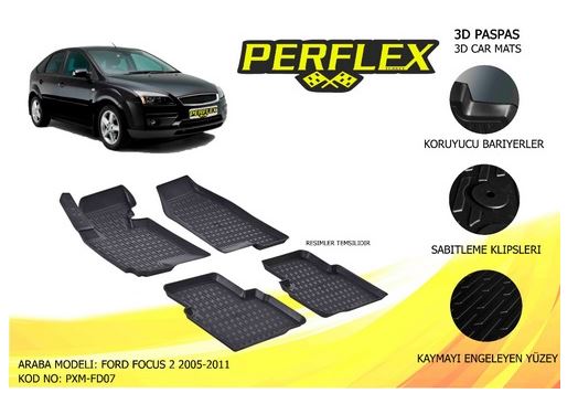 Ford Focus 3 05>11 İç Paspas 3 D Havuzlu Kaliteli PERFLEX PXM-FD07