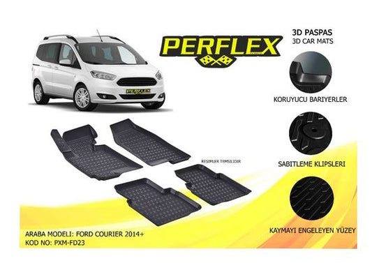 Ford Courier 14> İç Paspas 3 D Havuzlu Kaliteli PERFLEX PXM-FD23