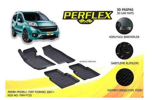 Fiat Fiorino 07> 3D Havuzlu Paspas Kaliteli PERFLEX PXM-FT25